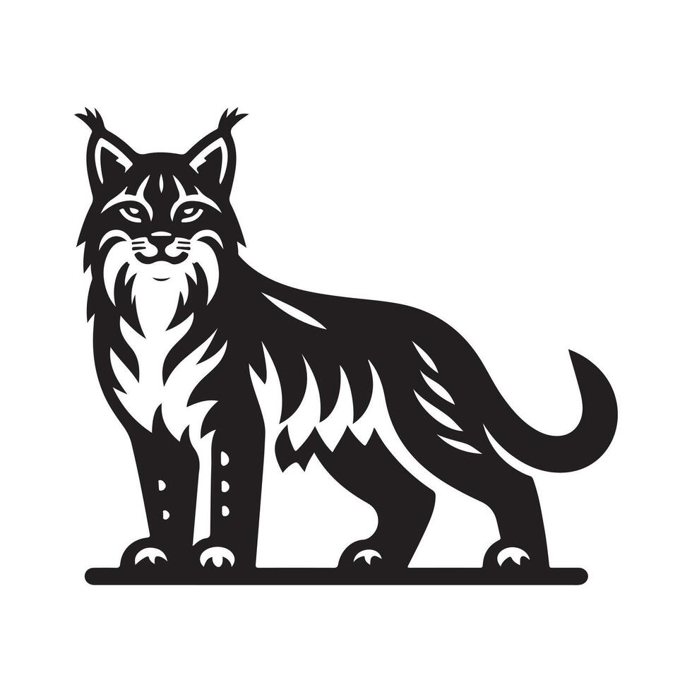 Lynxes Black Silhouette for Website Graphics vector
