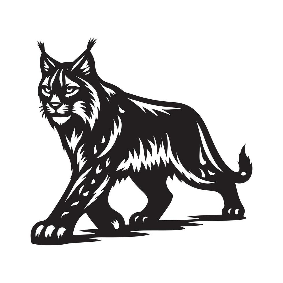 Clean Design Lynxes Black Silhouette vector