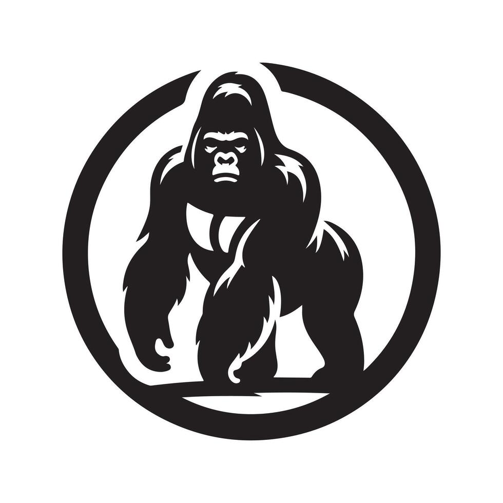 Western Gorilla Black Silhouette for Brochures vector