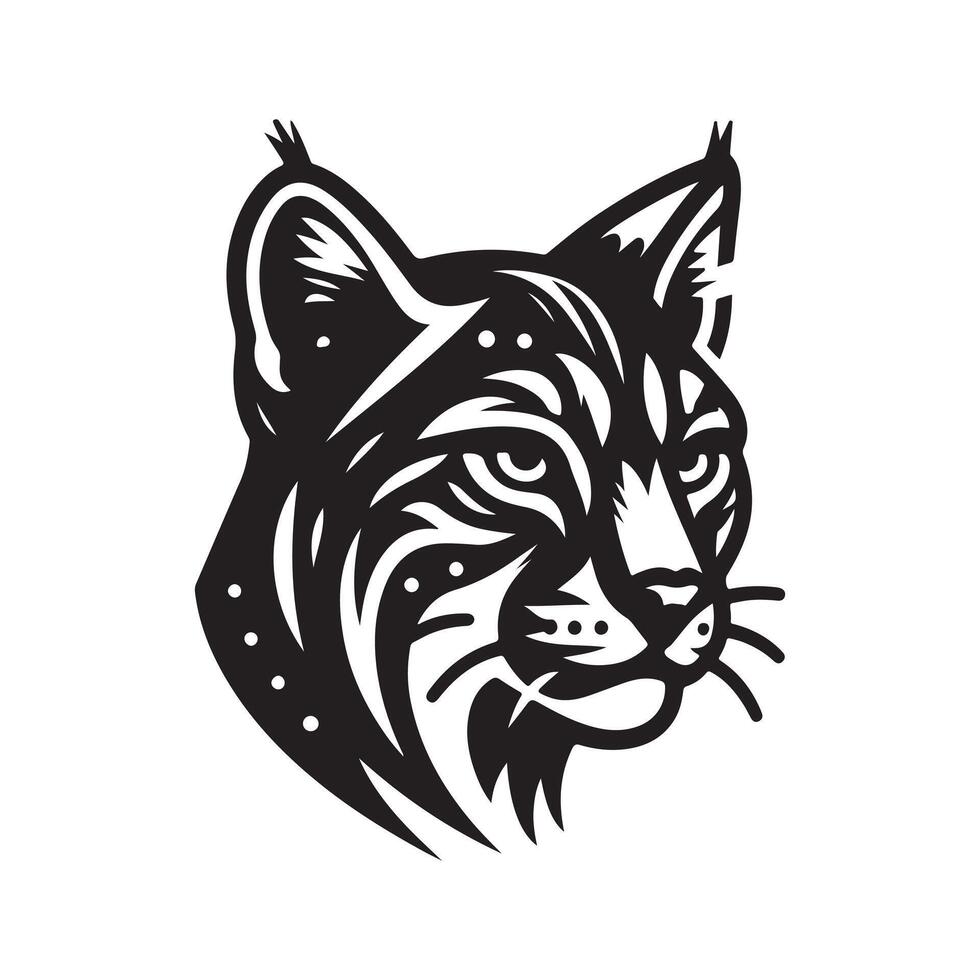 Abstract Black Lynxes Silhouette Art vector