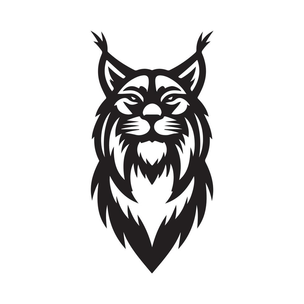 Lynxes Black Silhouette for Print Design vector