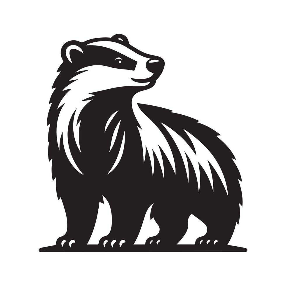European Badger Silhouette for Graphic Design vector