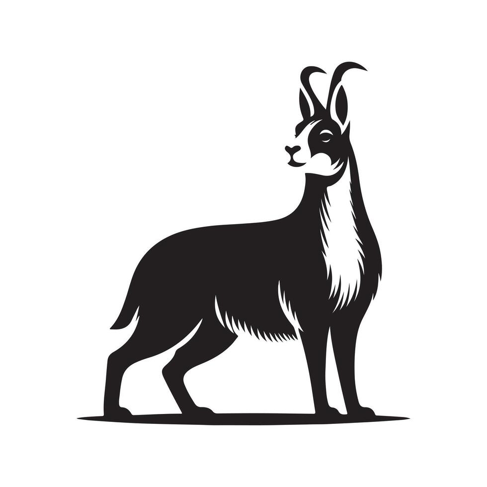 Detailed Patagonian Mara Black Silhouette for Projects vector