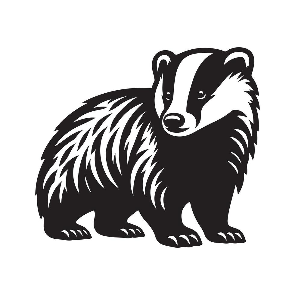 European Badger Silhouette for Social Media Graphics vector