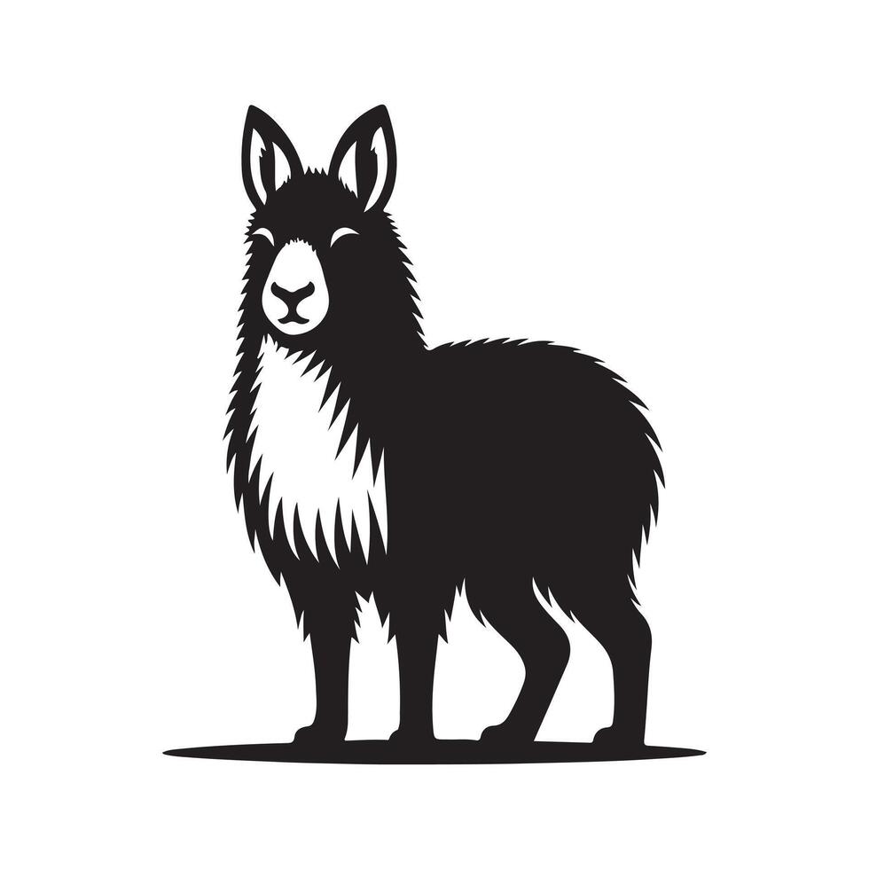 Artistic Patagonian Mara Black Silhouette Design vector