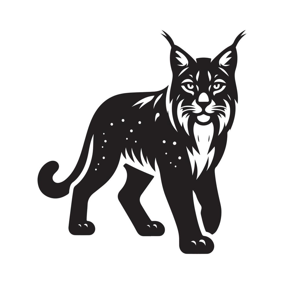 Lynxes Black Silhouette for T Shirt Design vector