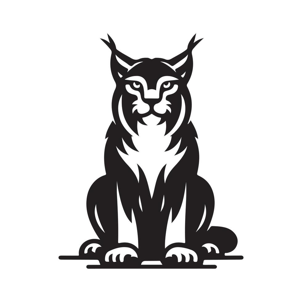 Lynxes Black Silhouette for Stationery Design vector