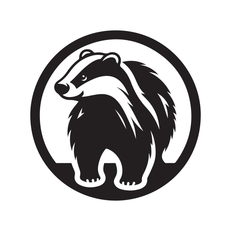 European Badger Black Silhouette for Advertisements vector