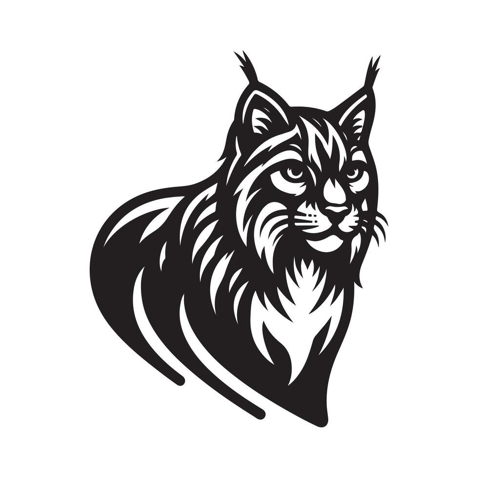 Artistic Lynxes Black Silhouette Design vector