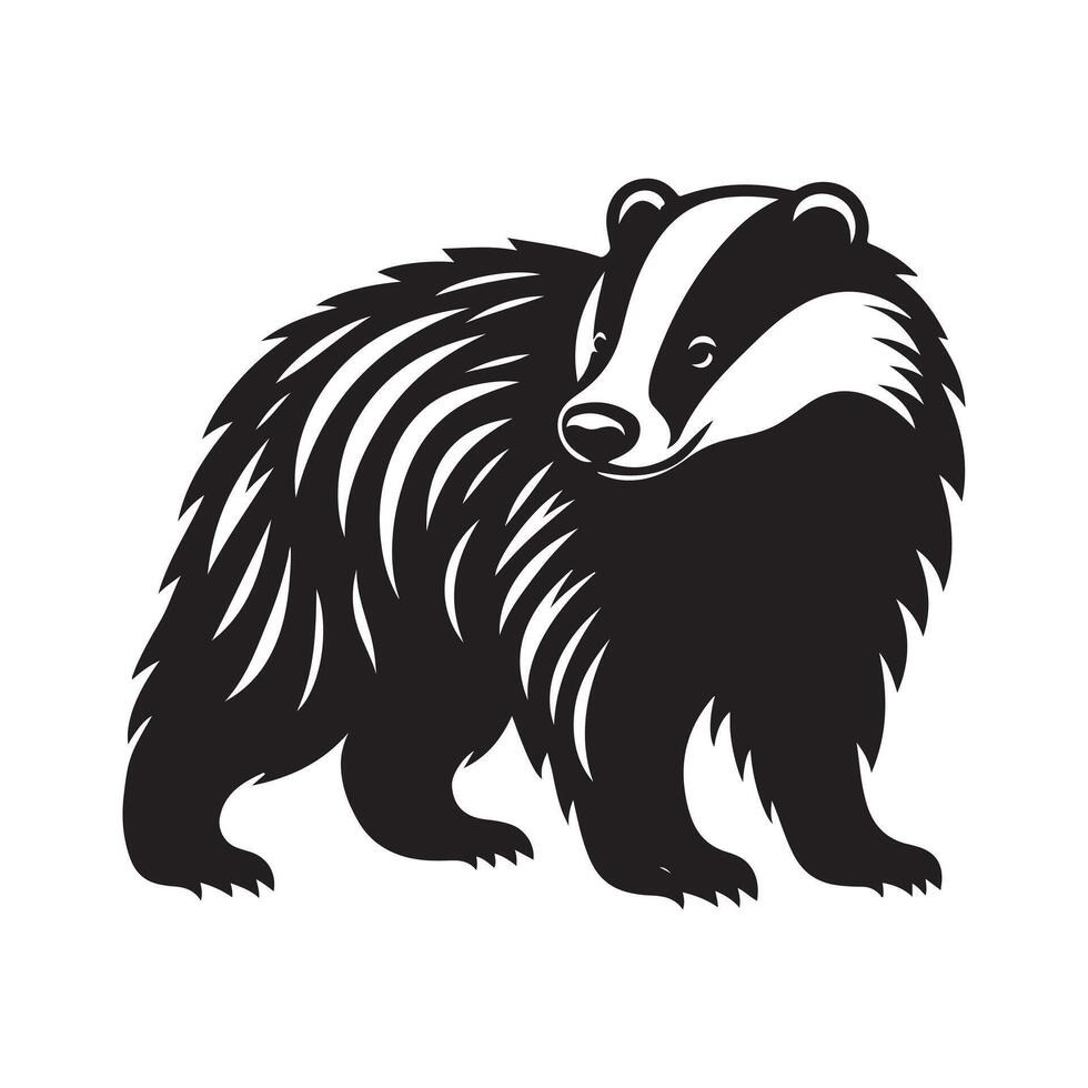 European Badger Silhouette for Branding vector