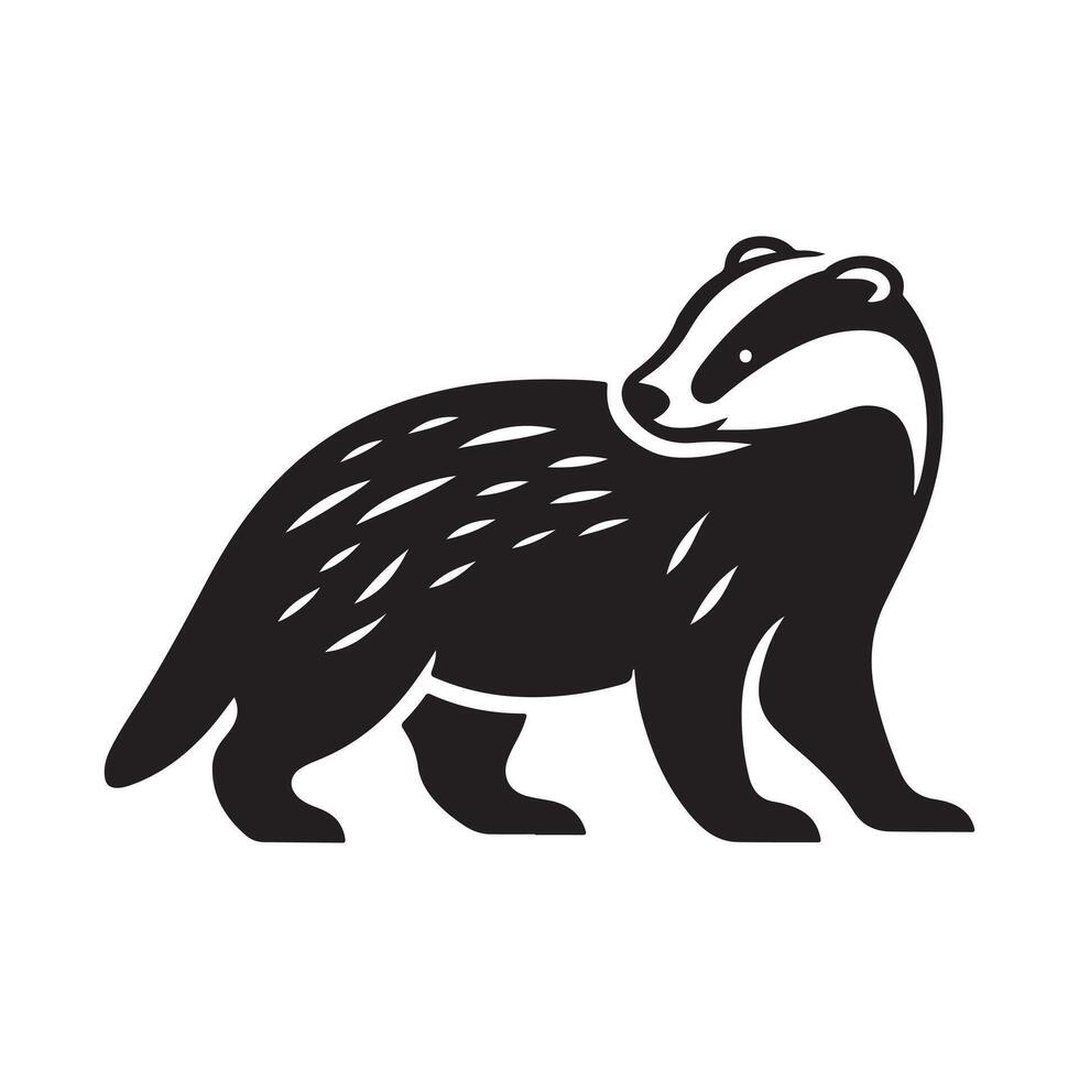 European Badger Silhouette for Digital Art vector