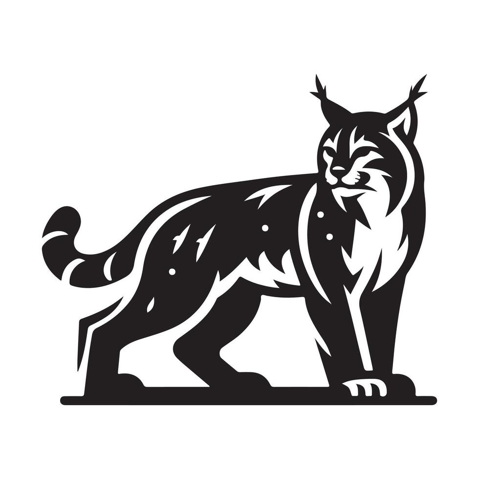 Lynxes Black Silhouette for Creative Work vector