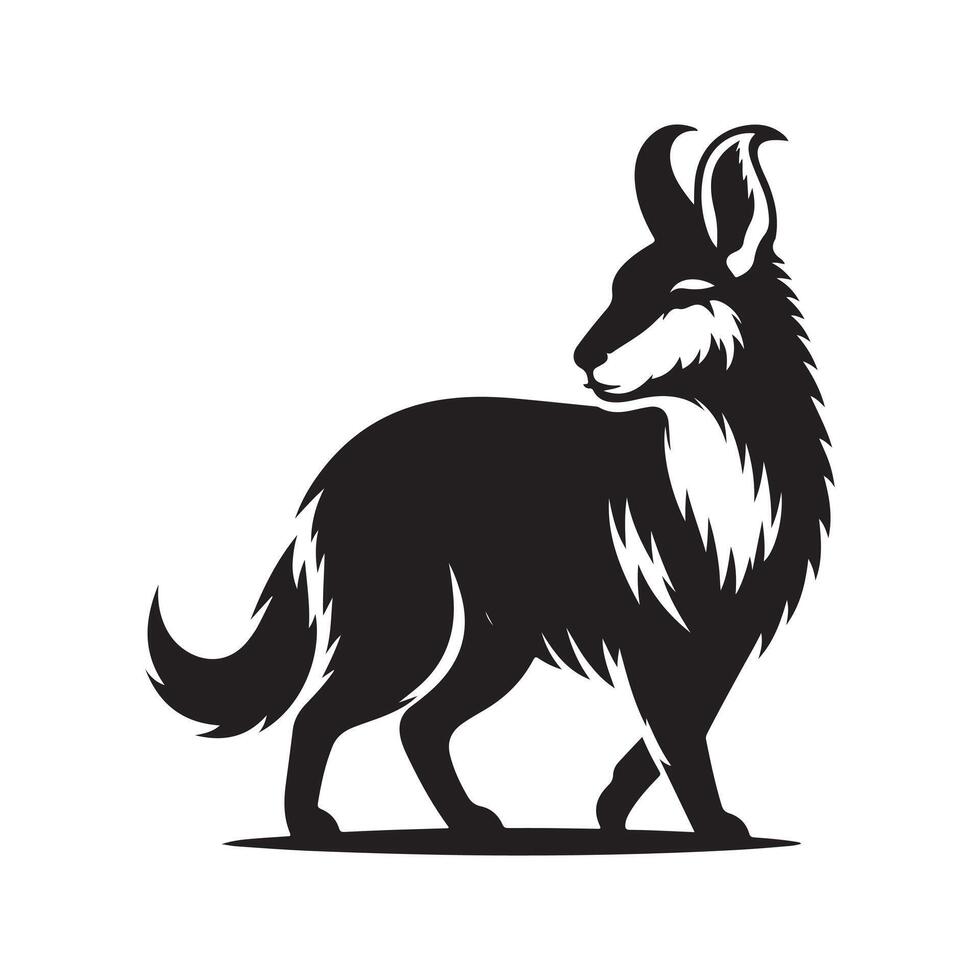 Unique Patagonian Mara Black Silhouette Download vector