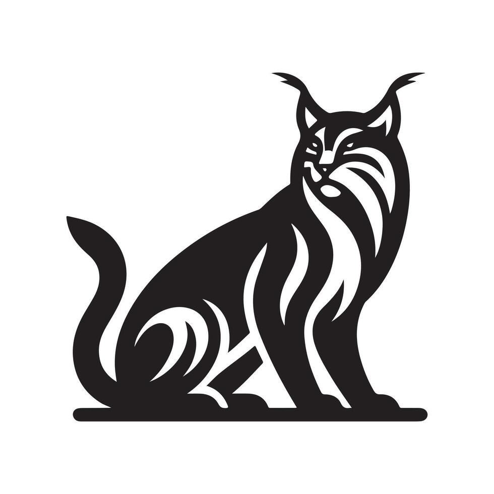 High Resolution Lynxes Black Silhouette vector