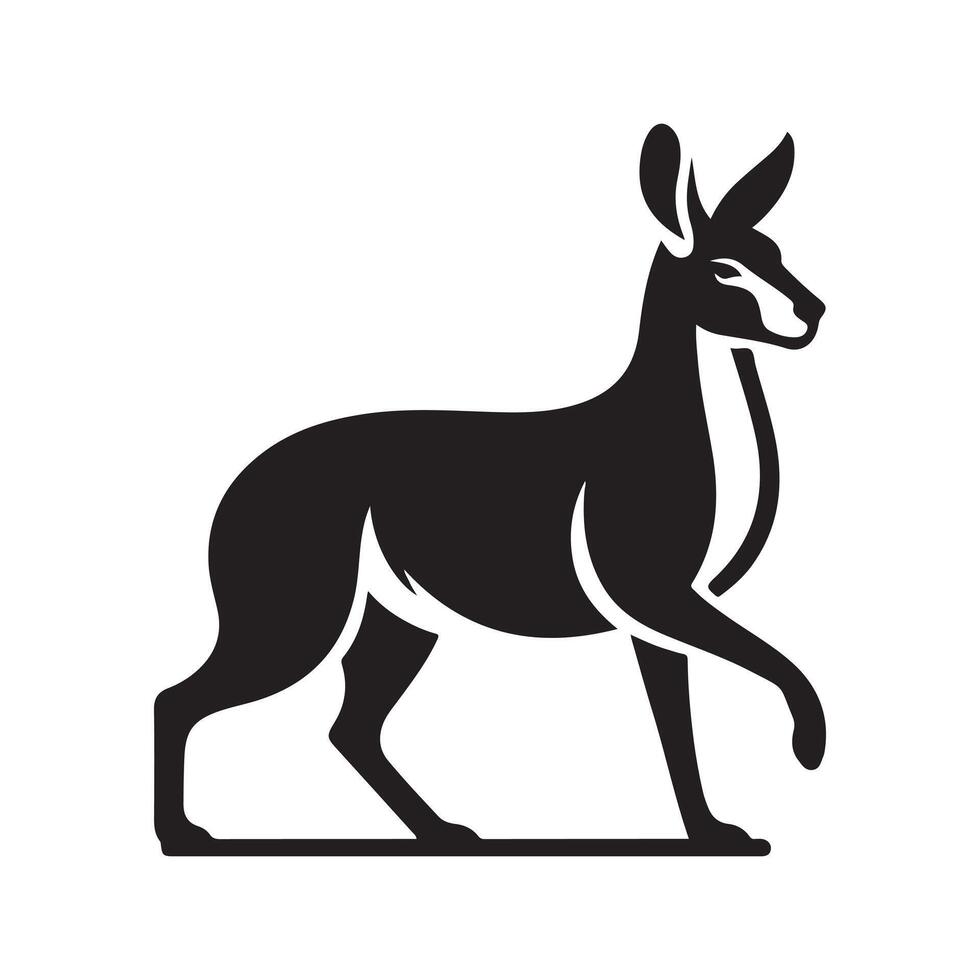 High Resolution Patagonian Mara Black Silhouette vector