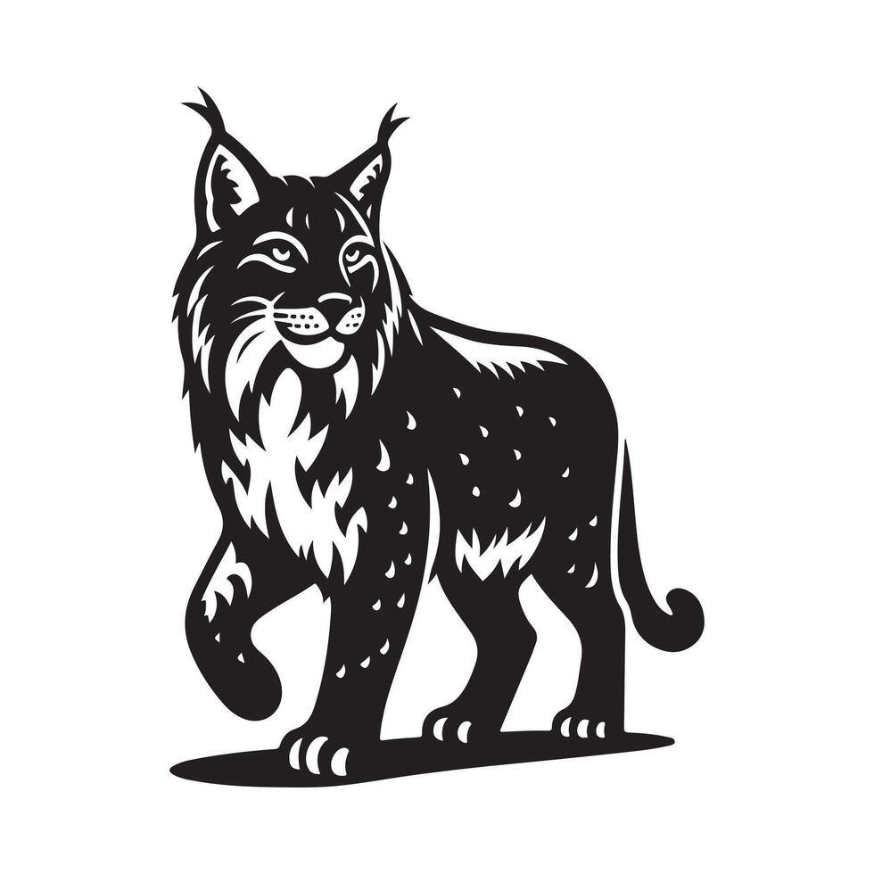 Simple Lynxes Black Silhouette Graphic vector