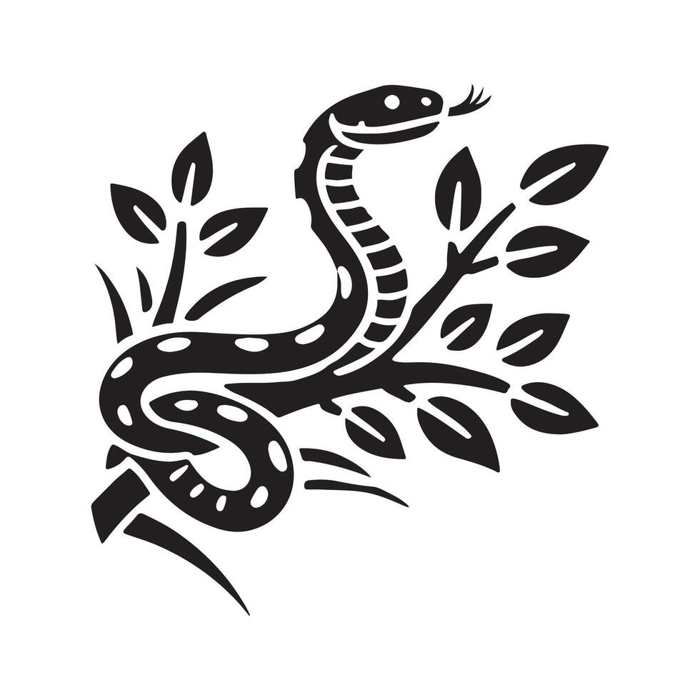Customizable Spotted Bush Snake Silhouette vector
