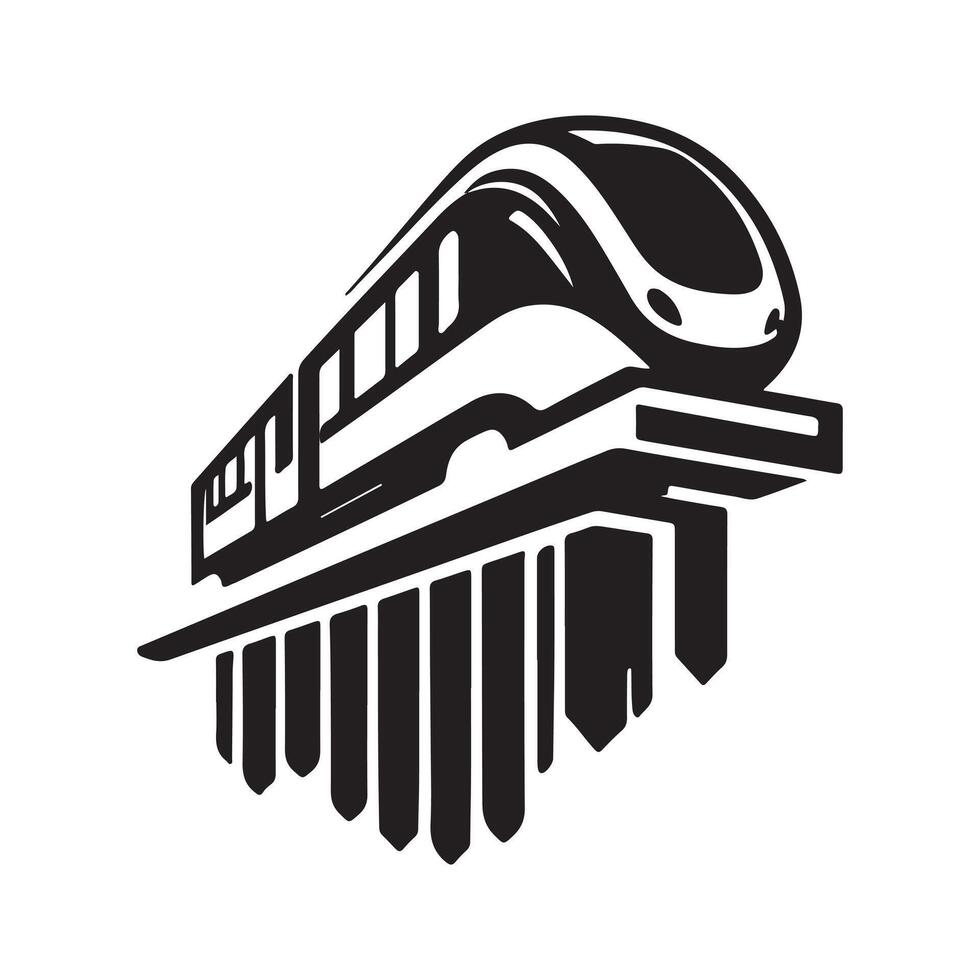 Monorail Silhouette for Map Icons vector