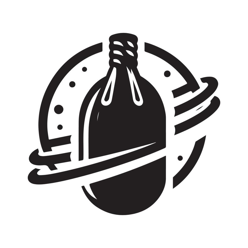 Punching Bag Silhouette for Fitness Iconography vector