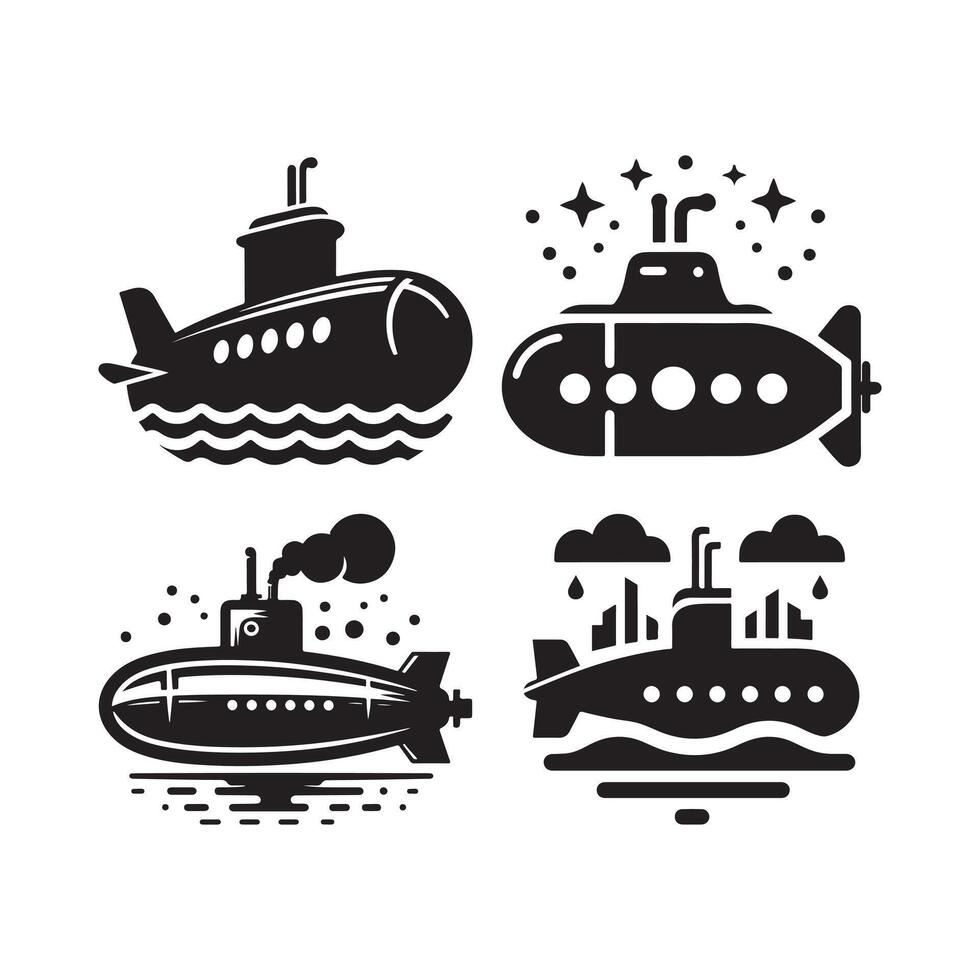 Submarine Silhouette for Promotional Materials vector