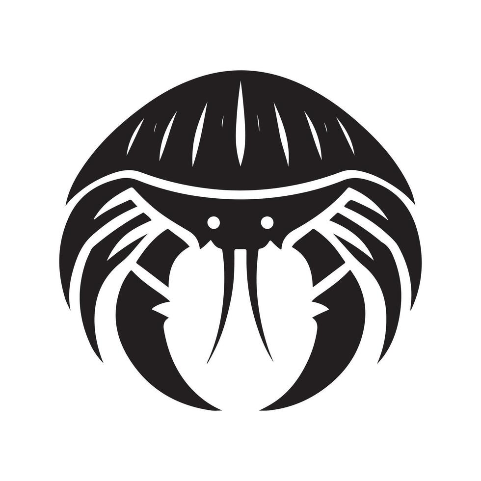 Simple and Elegant Horseshoe Crab Silhouette vector