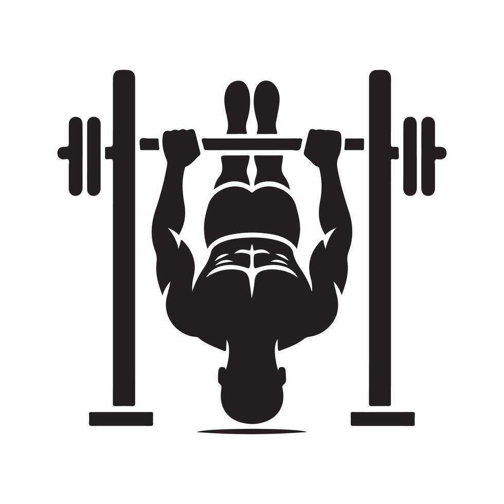 Push Up Bars Silhouette for Exercise Logos vector