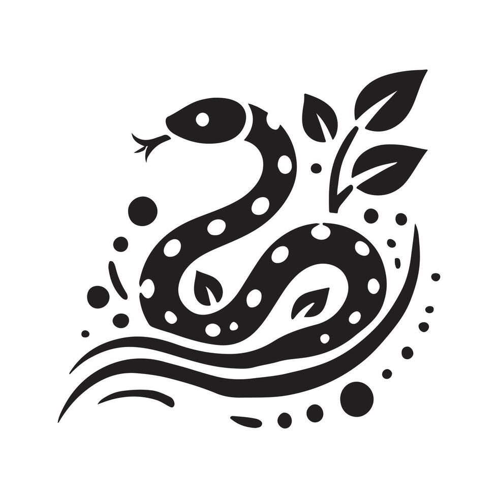 Spotted Bush Snake Silhouette for Digital Art vector