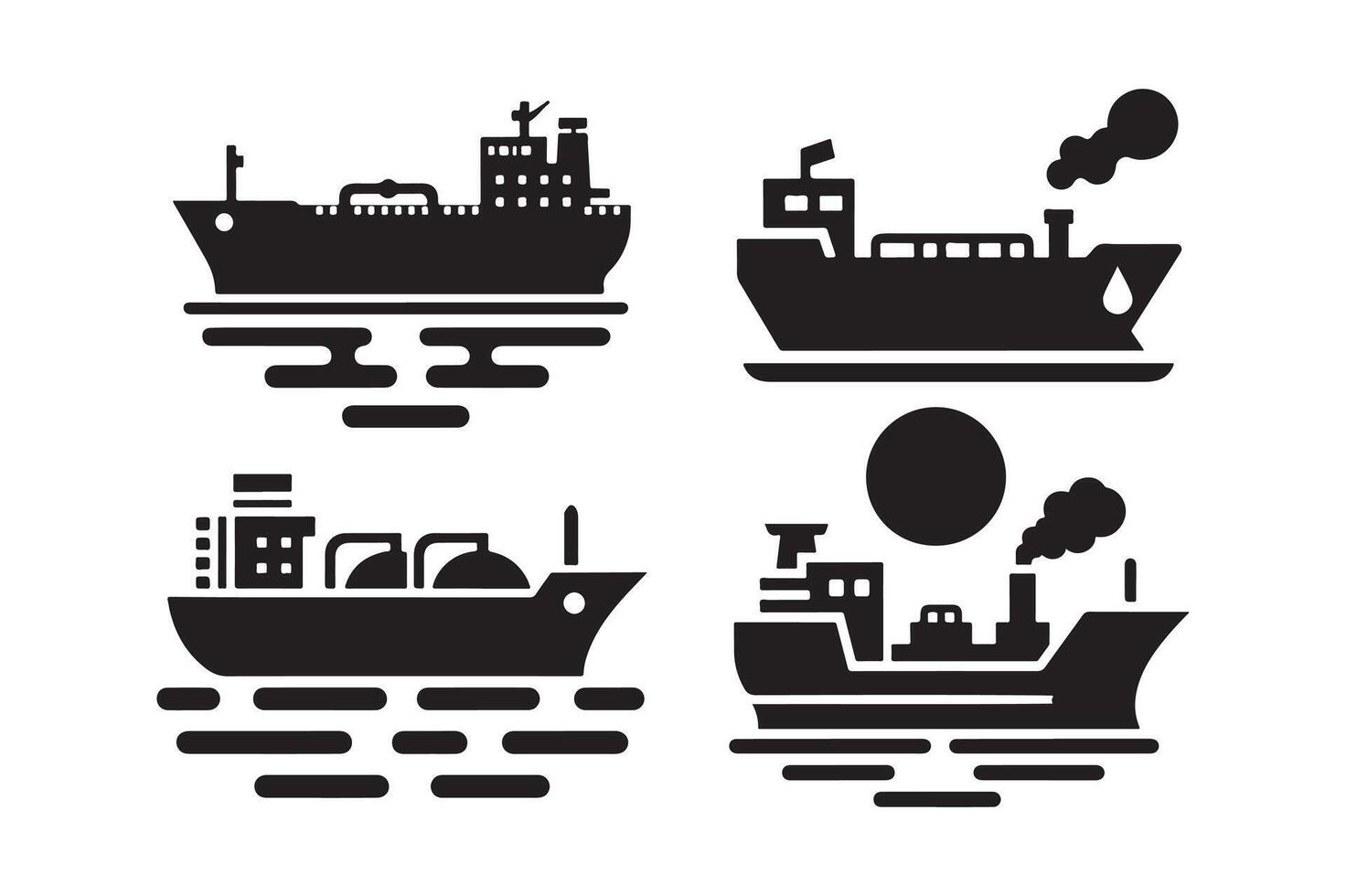 Industrial Oil Tanker Silhouette for Logos vector