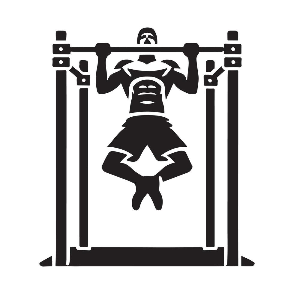 Pull Up Bar Silhouette for Exercise Promotion vector