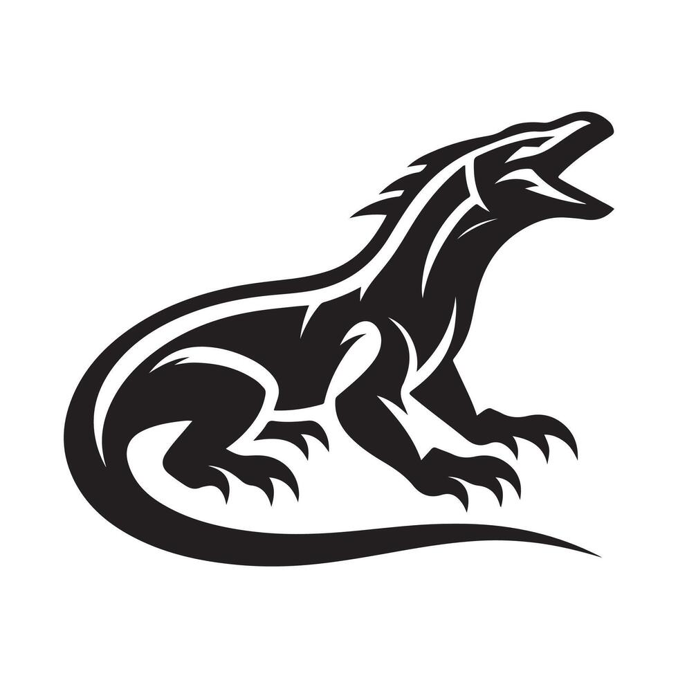 Komodo Dragon Silhouette for Stationery Design vector