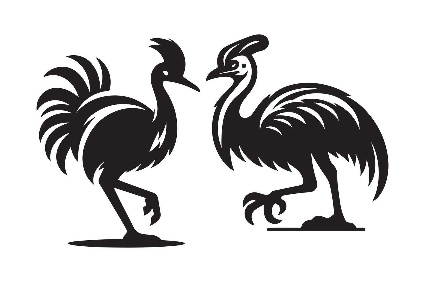 Professional Cassowary Silhouette for Marketing vector