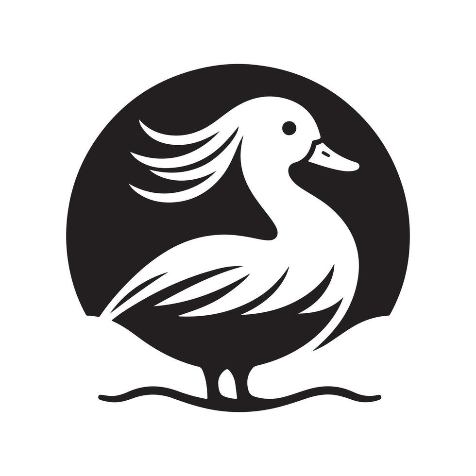 White Faced Whistling Duck Silhouette for Social Media vector