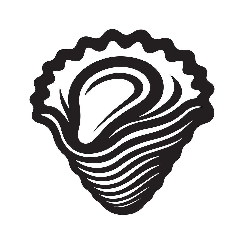 High-Detail Oyster Silhouette for Projects vector