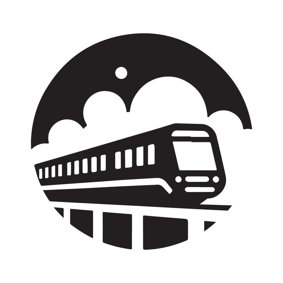Iconic Monorail Silhouette for Web Use vector