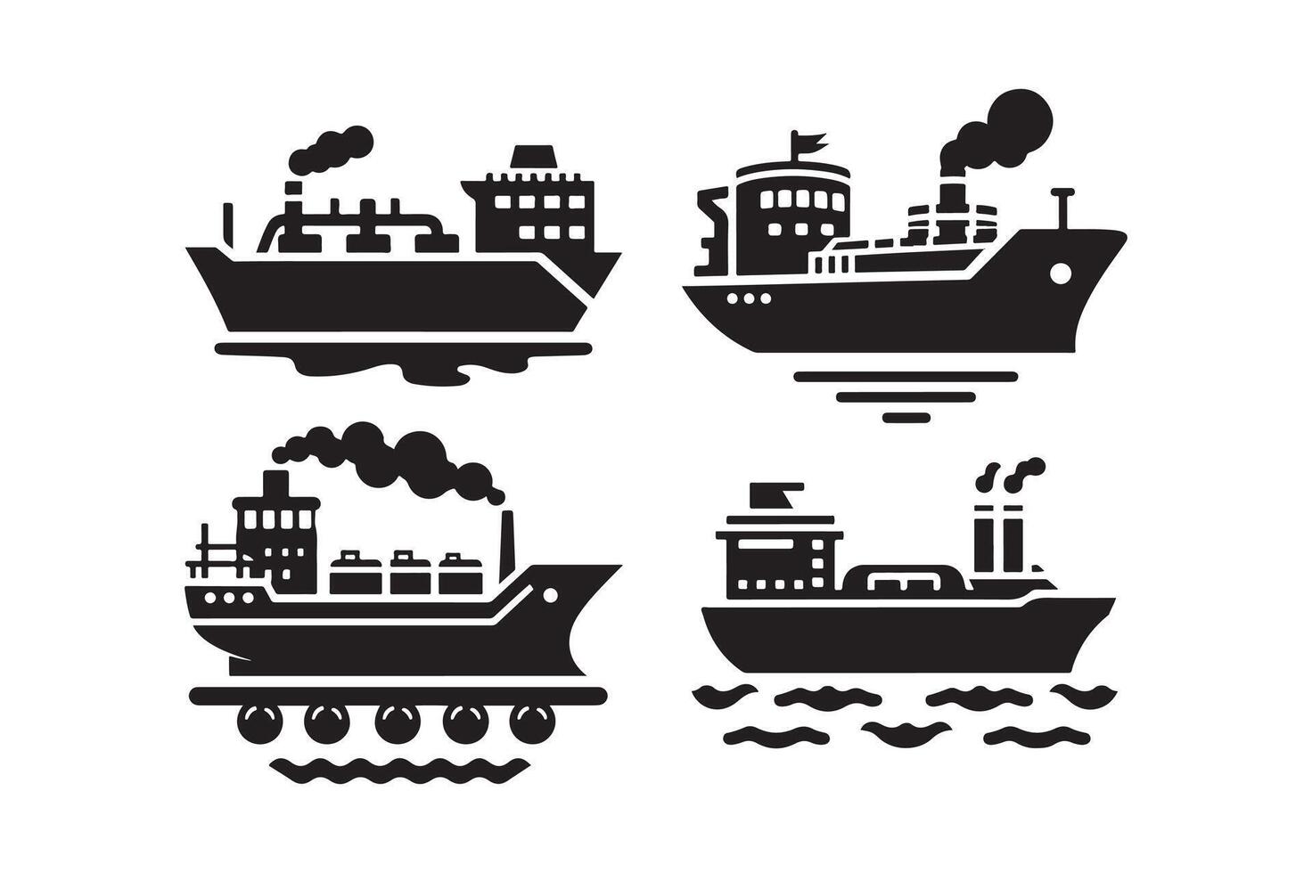 Oil Tanker Silhouette for Petroleum Branding vector