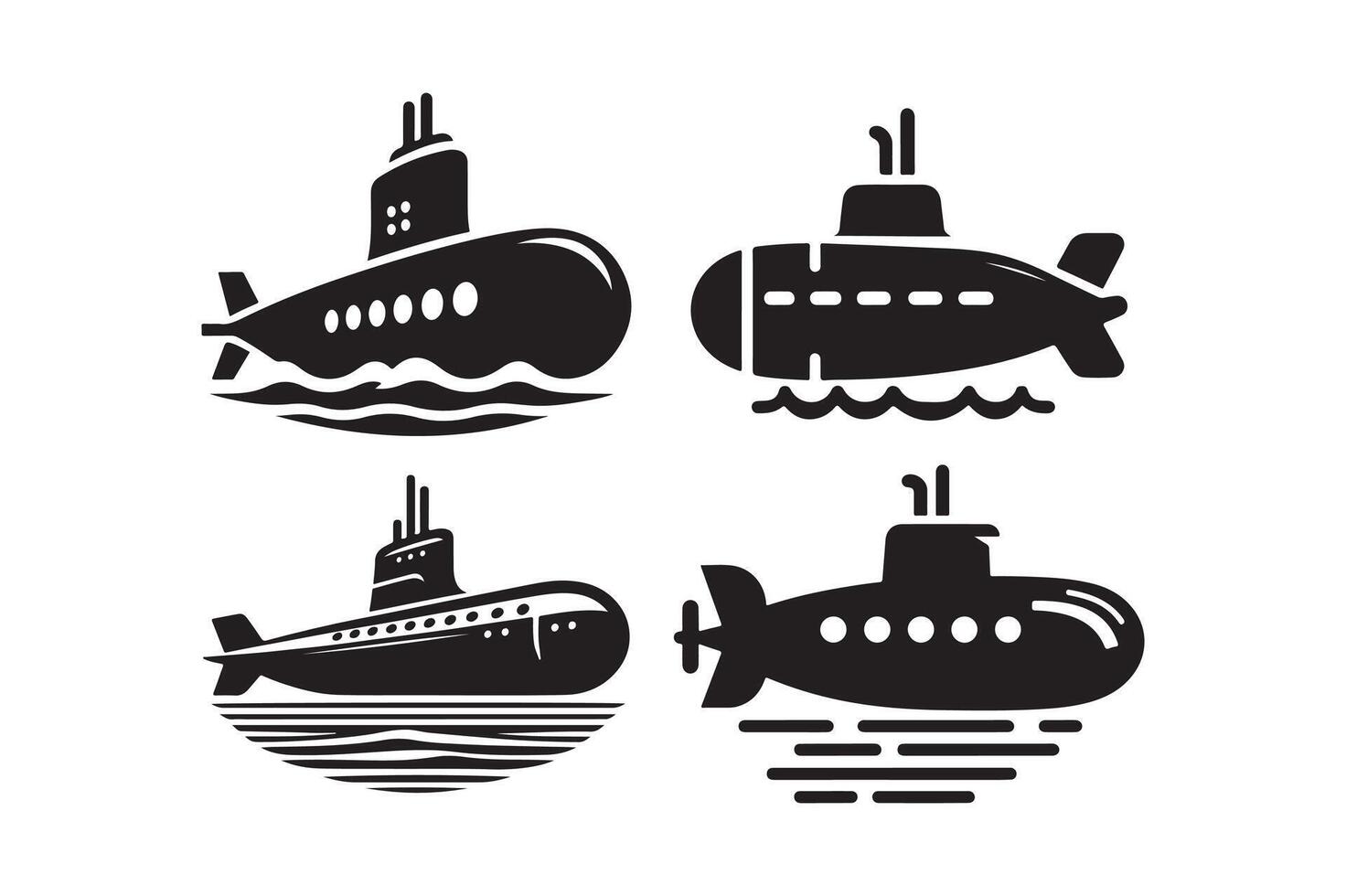 Black Silhouette of a Submarine vector