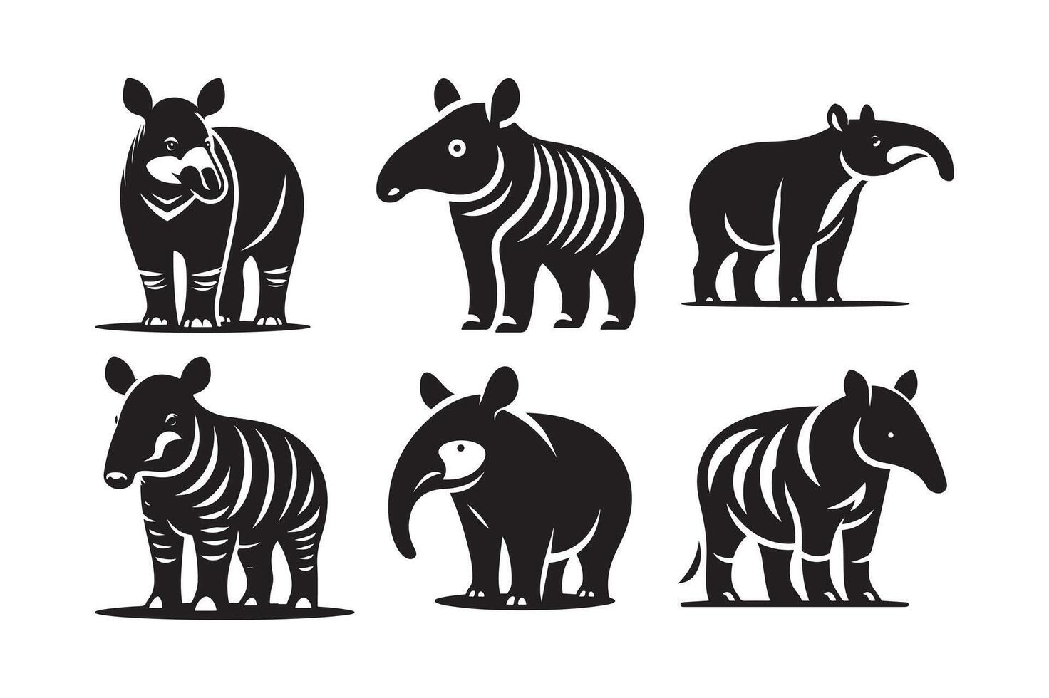 Tapir Silhouette for Social Media Graphics vector
