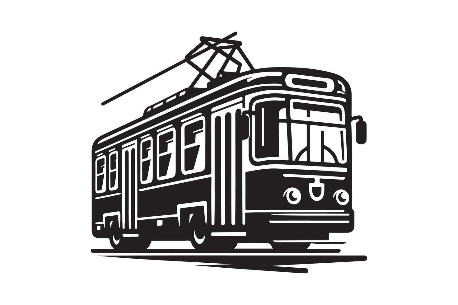 High Quality Trolleybus Silhouette Art vector