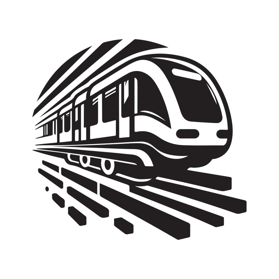 Monorail Silhouette for Urban Planning Graphics vector