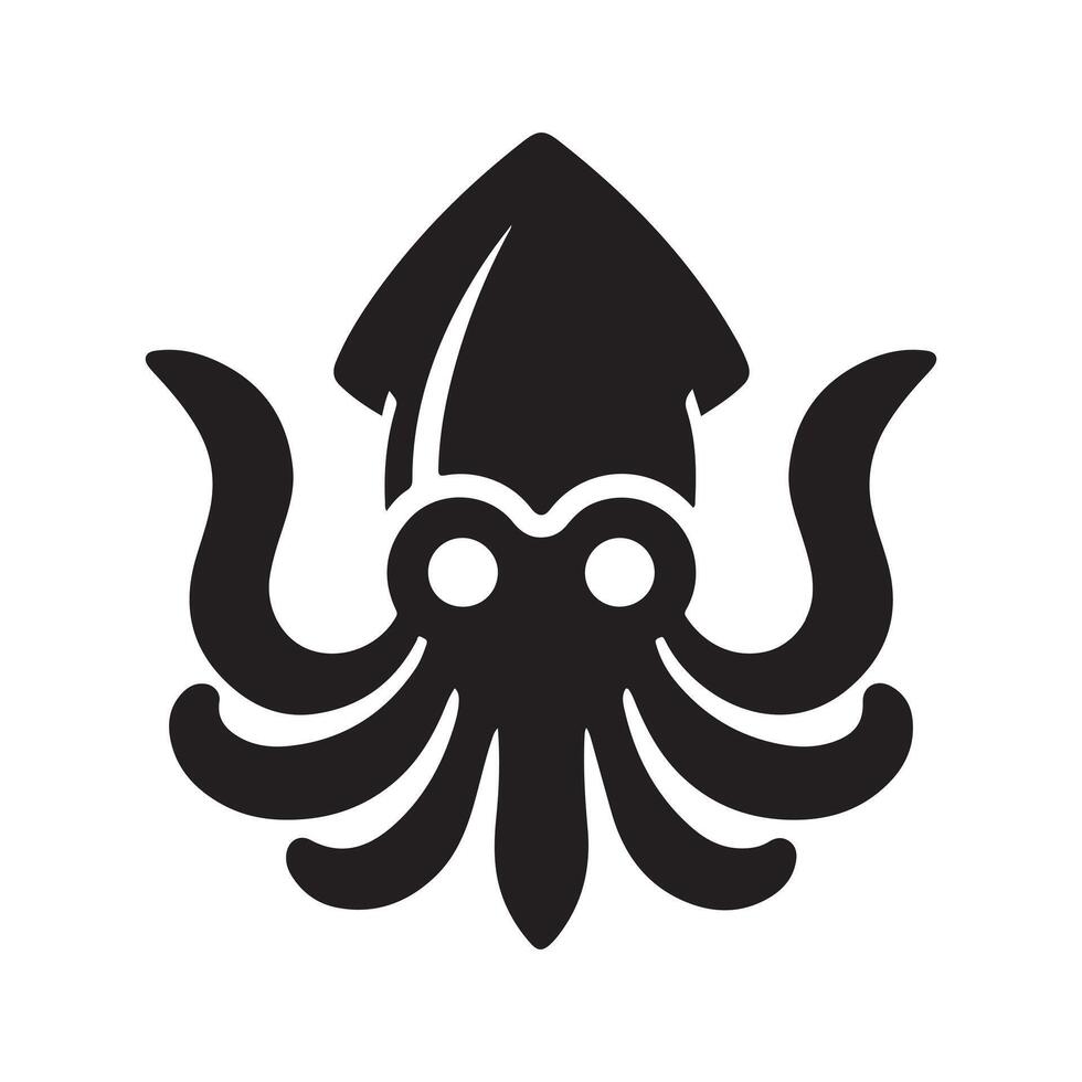 Unique Squid Silhouette for Creative Use vector