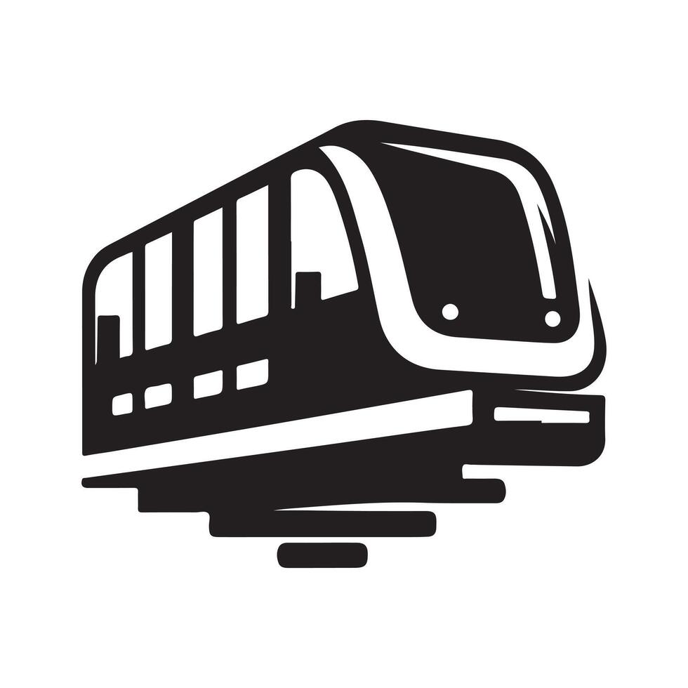 Monorail Silhouette for City Planning vector