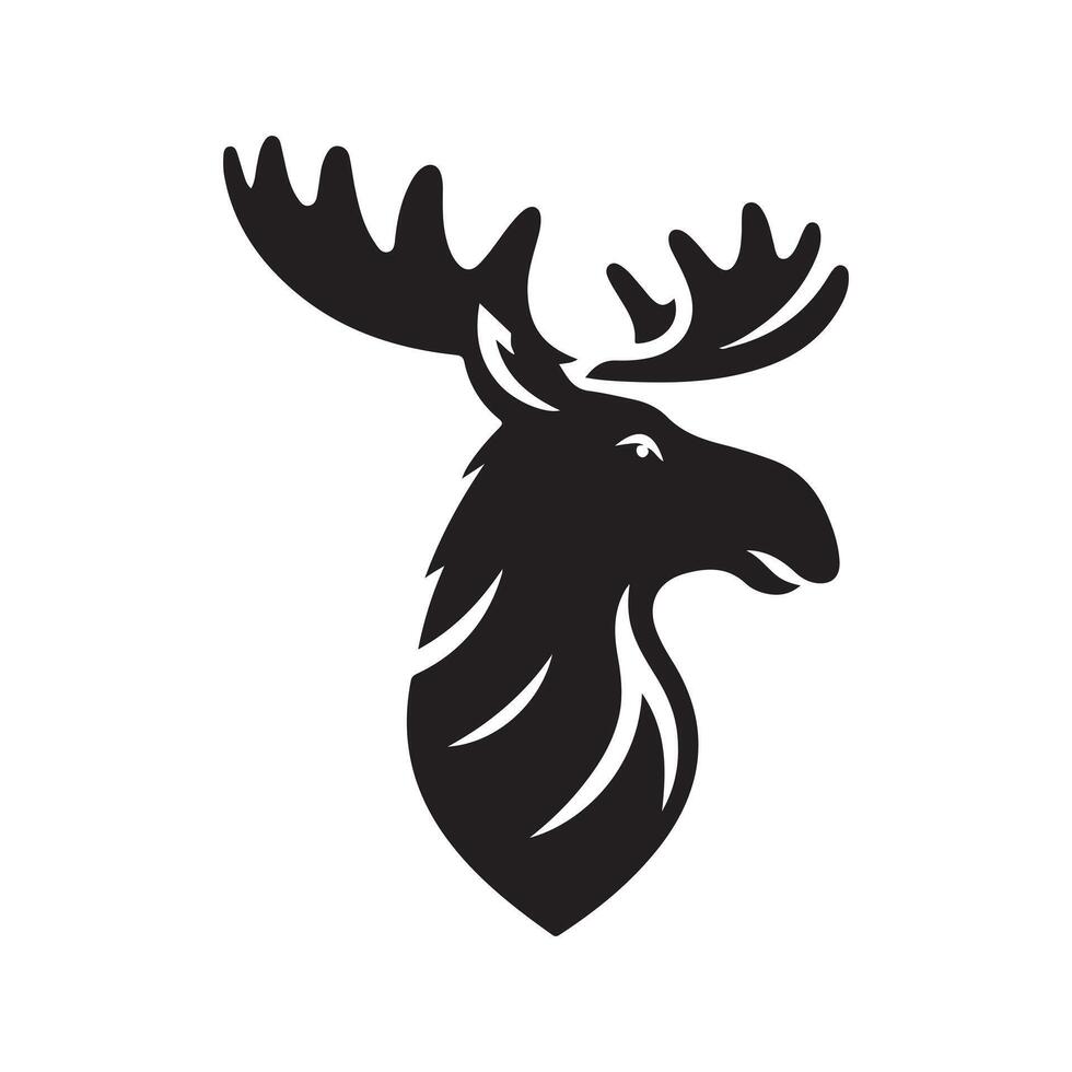 Versatile Black Female Moose Design for Branding vector