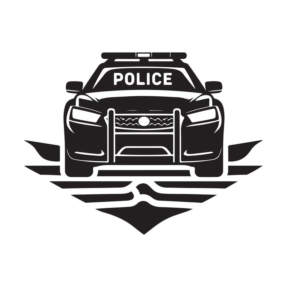 Policecar Silhouette for Emergency Vehicle Icons vector