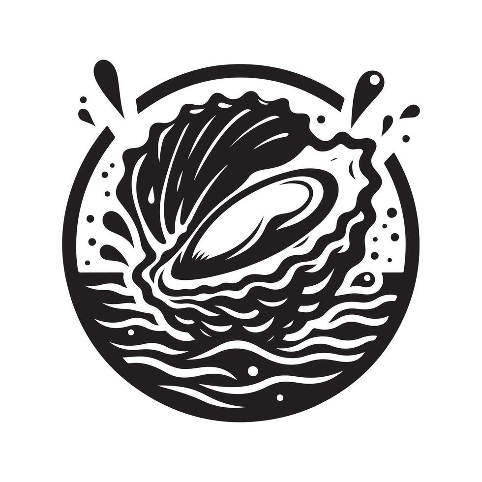 Oyster Shell Silhouette for Stationery vector