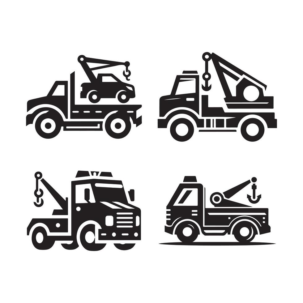 Iconic Tow Truck Silhouette for Digital Use vector