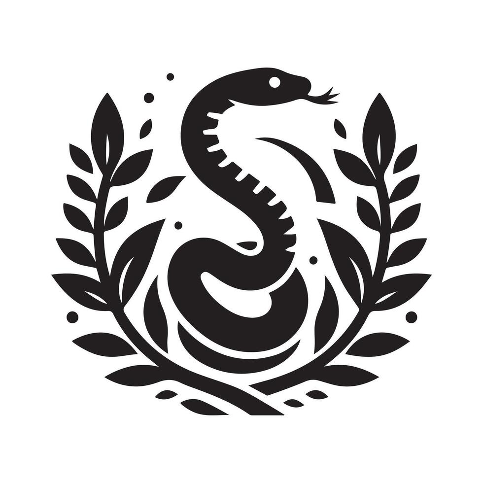 Spotted Bush Snake Silhouette for Print Design vector