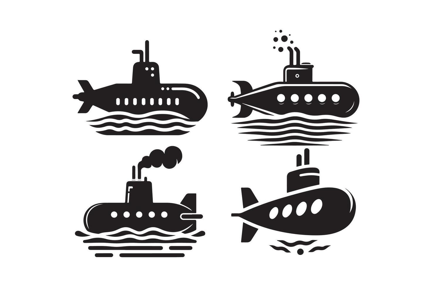 Submarine Silhouette for Print and Web Use vector