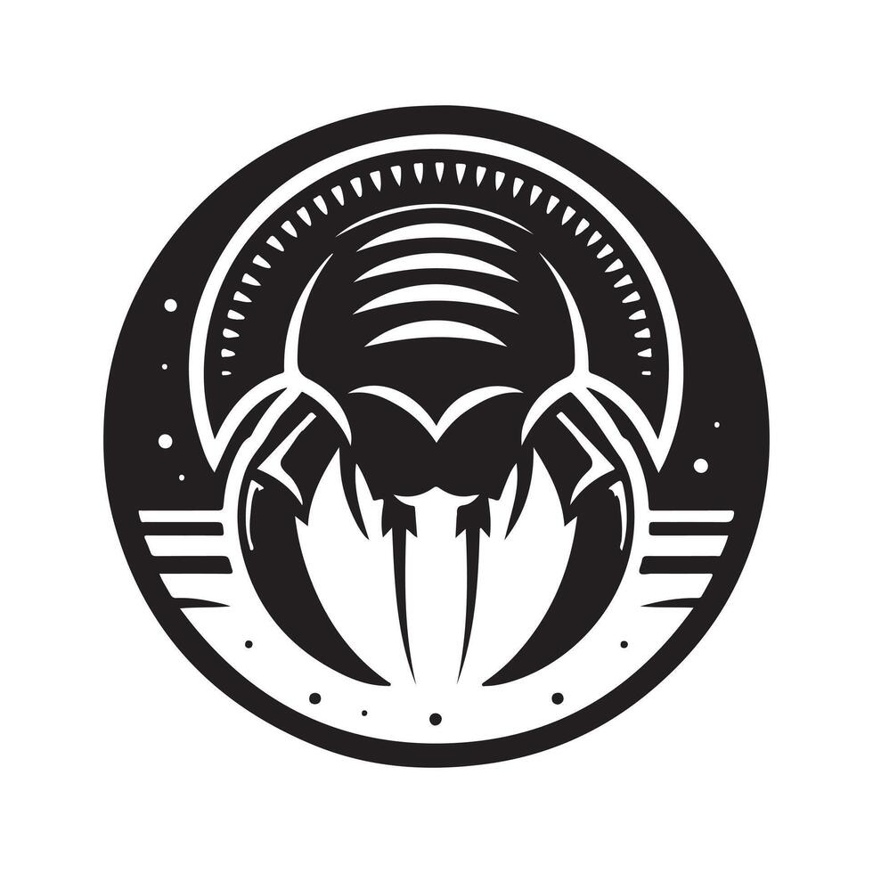 Horseshoe Crab Silhouette for Print Design vector