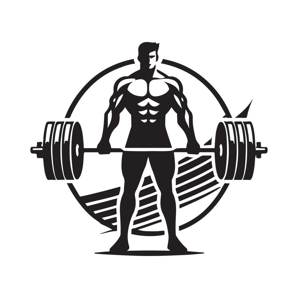 Barbell Silhouette for Workout Icons vector