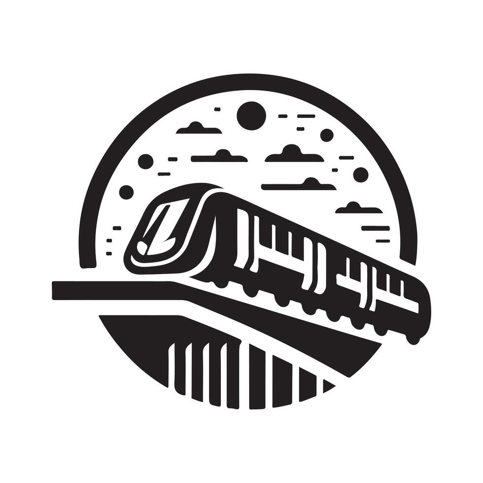 High Resolution Monorail Silhouette vector
